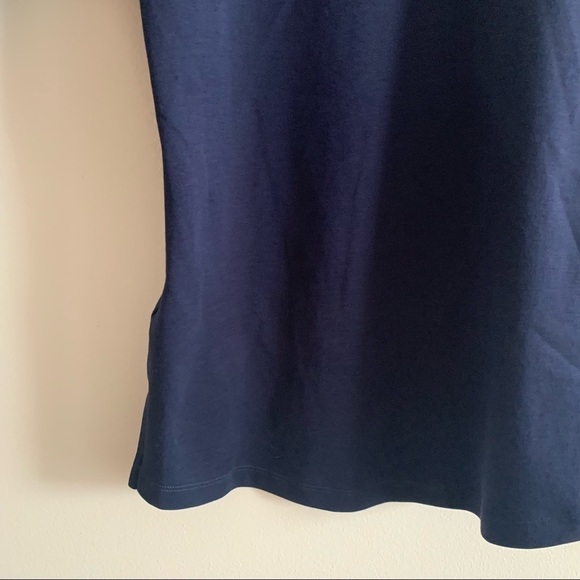 Nwt ISAAC MIZRAHI Live! Essentials Pima Cotton Crew Neck Knit T Shirt Top Blue - Picture 8 of 11